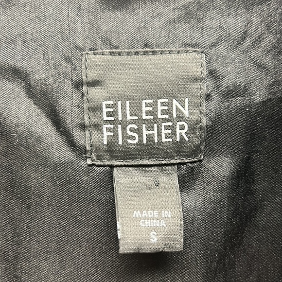 Eileen Fisher | Silk Embroidered Vest Black Quilted S - Picture 11 of 13